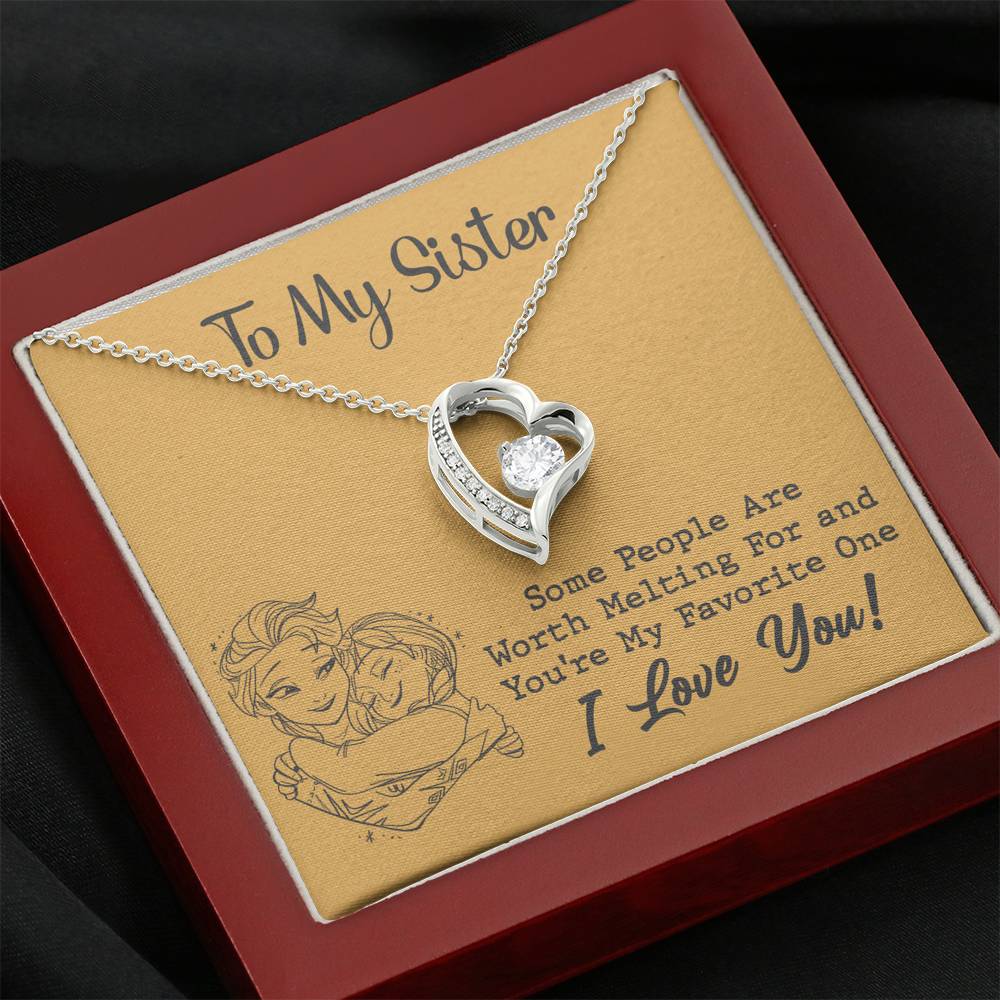 TO MY SISTER WORTH MELTING HUG YELLOW HEART NECKLACE GIFT SET - ON CLOUD NINE GIFTS