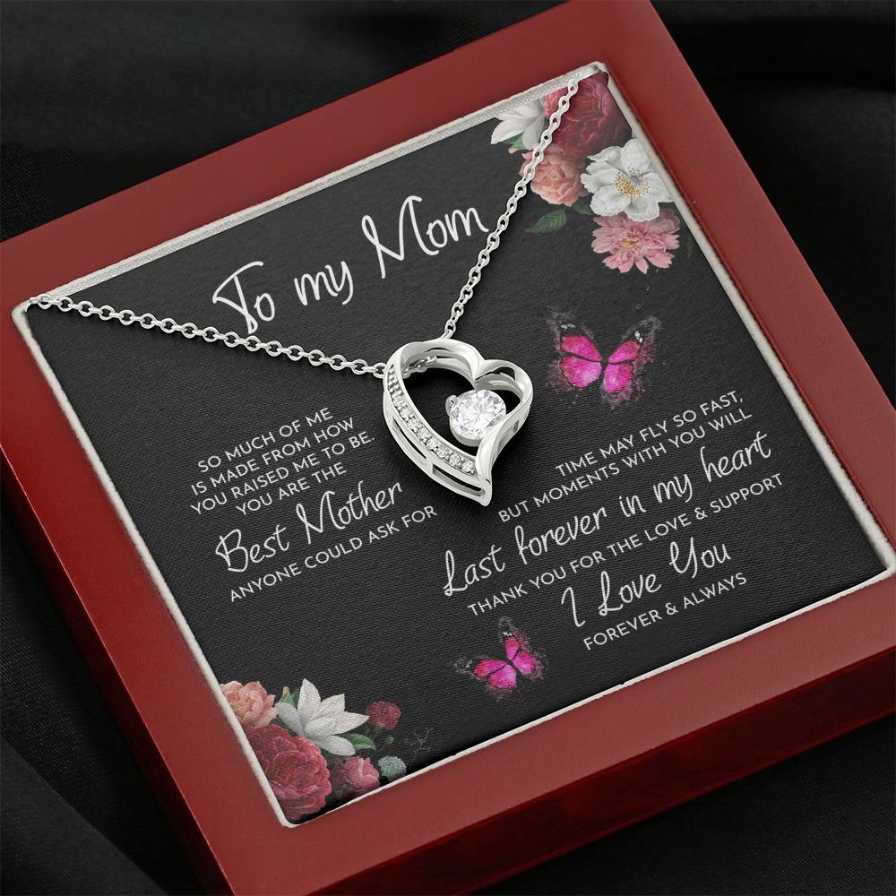 TO MY MOM "RAISED-PB" HEART NECKLACE GIFT SET - ON CLOUD NINE GIFTS