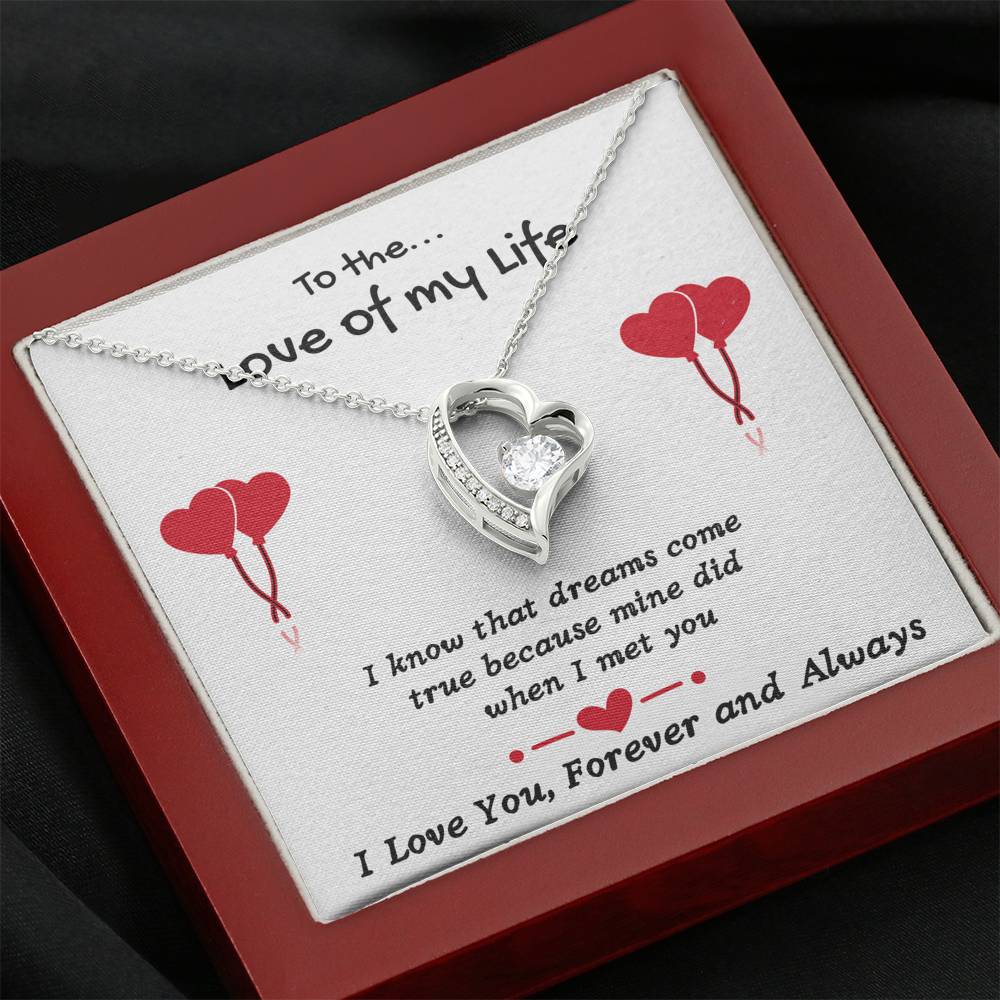 TO THE LOVE OF MY LIFE "DREAMS COME TRUE" HEART NECKLACE GIFT SET - ON CLOUD NINE GIFTS