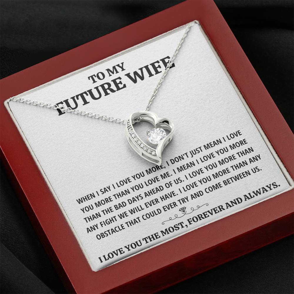 TO MY FUTURE WIFE "THE MOST - WHITE" HEART NECKLACE GIFT SET - ON CLOUD NINE GIFTS