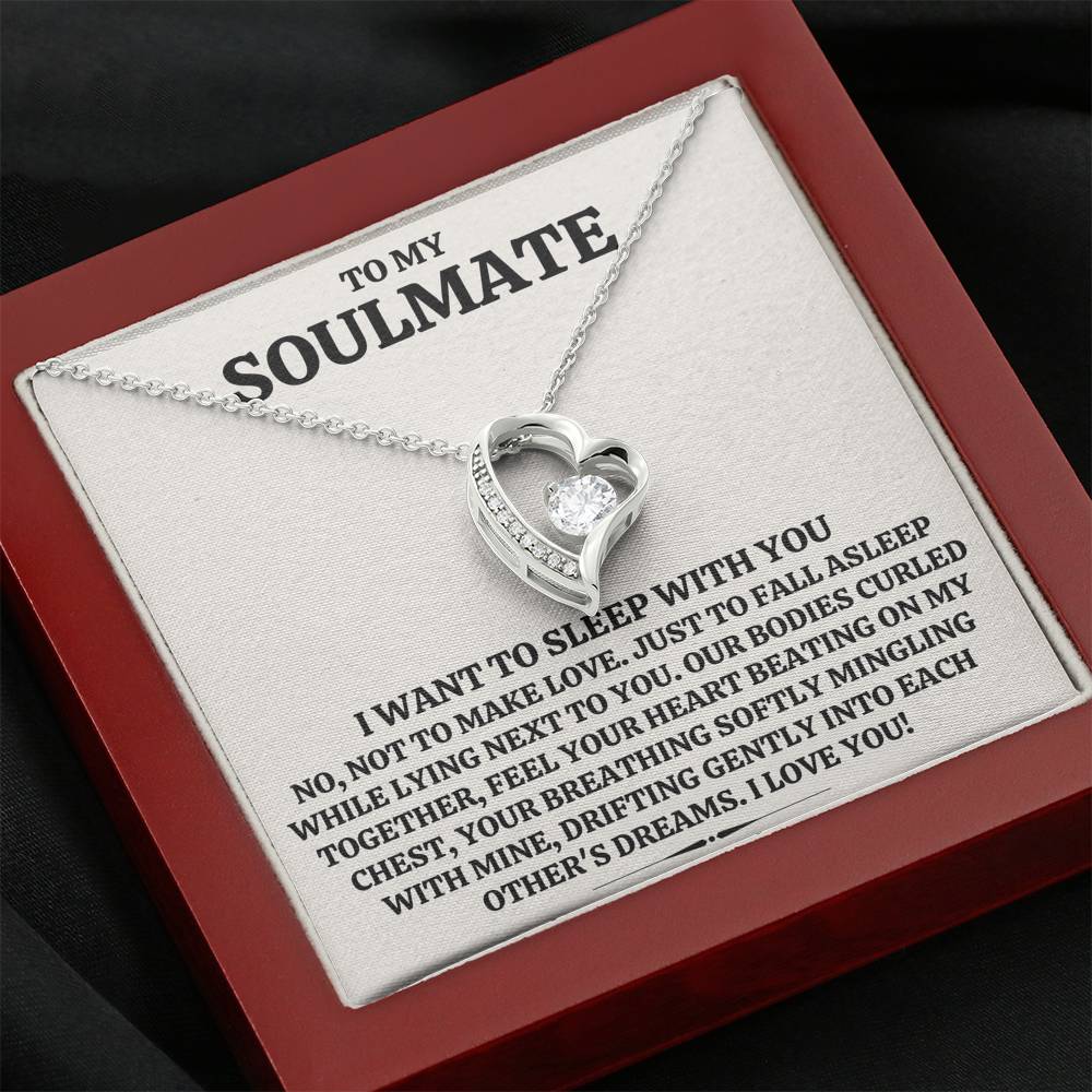 TO MY SOULMATE "SLEEP WITH YOU" HEART NECKLACE GIFT SET - ON CLOUD NINE GIFTS