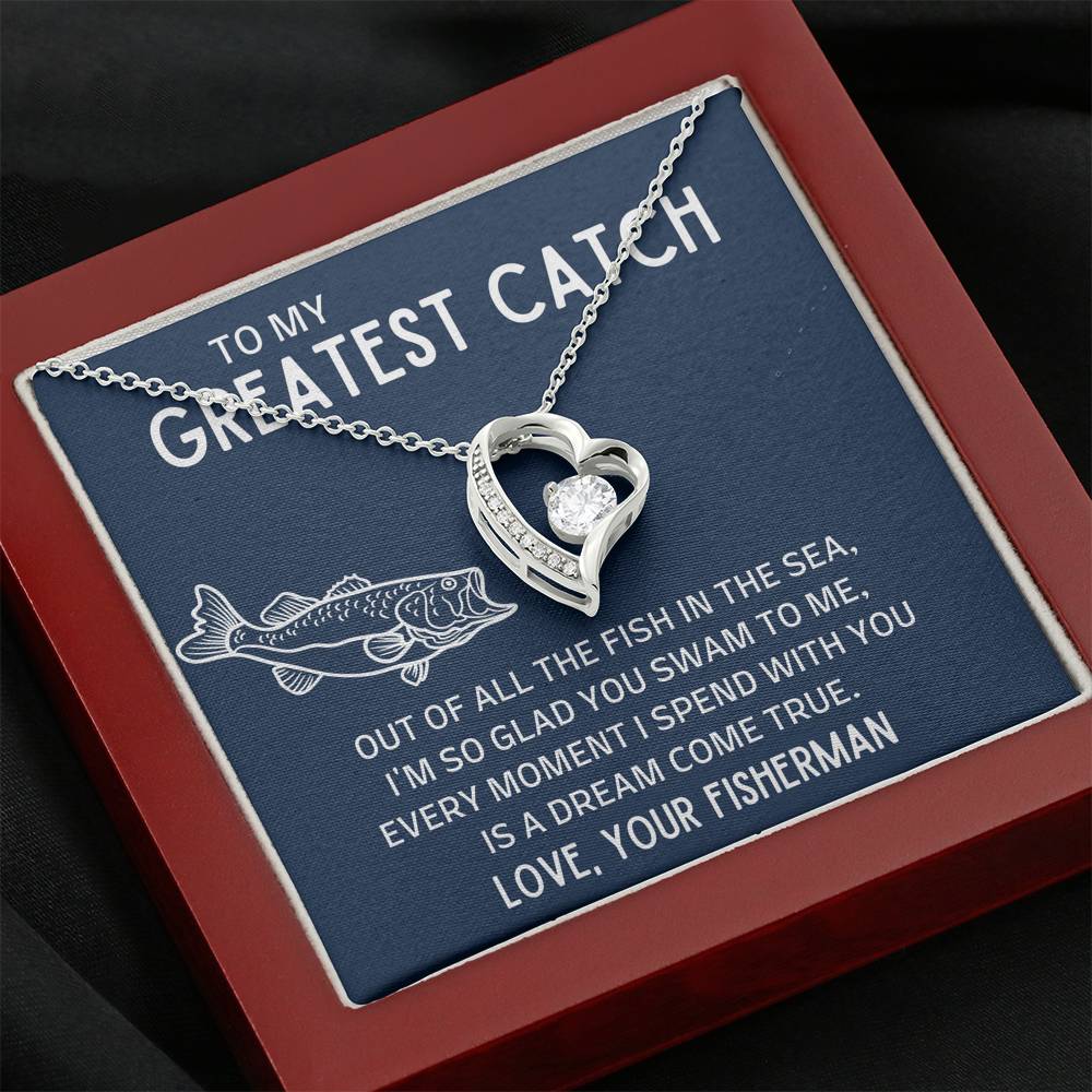 TO MY GREATEST CATCH "FISH IN THE SEA" HEART NECKLACE GIFT SET - ON CLOUD NINE GIFTS