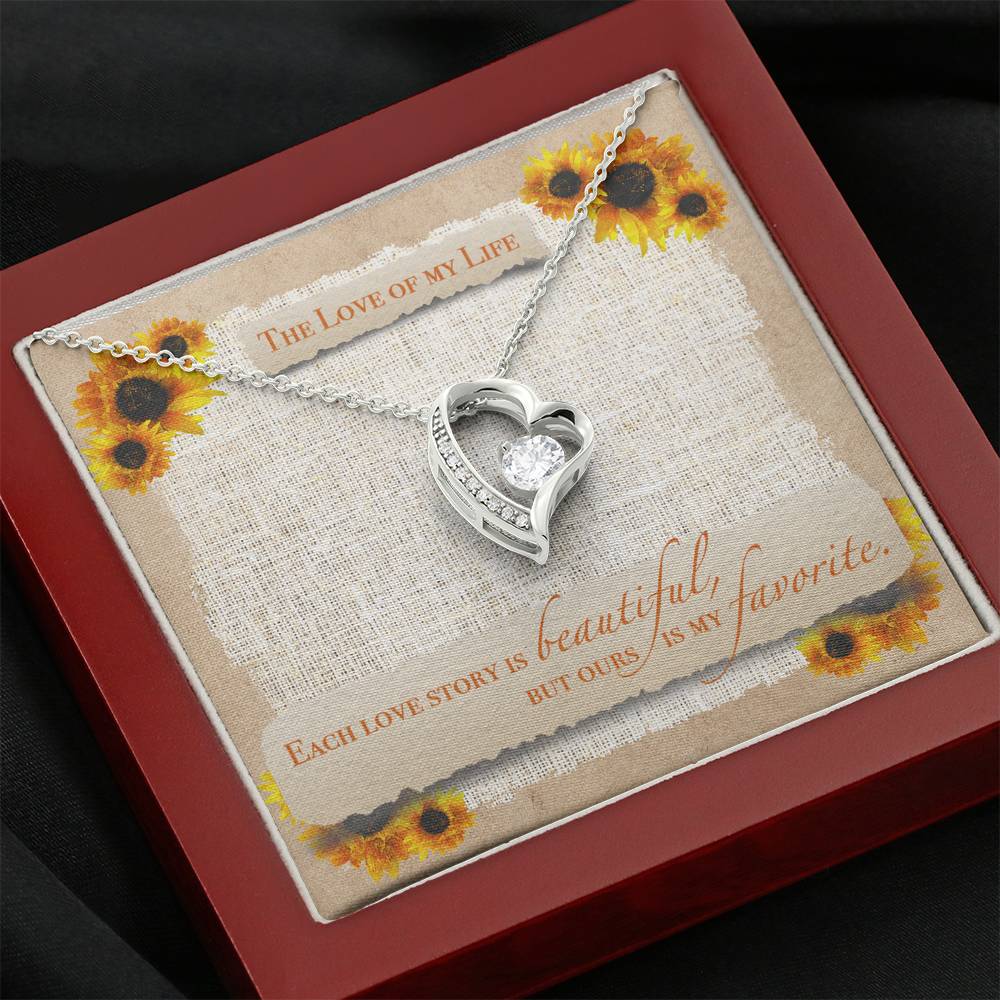 TO THE LOVE OF MY LIFE "SUNFLOWER" HEART NECKLACE GIFT SET - ON CLOUD NINE GIFTS