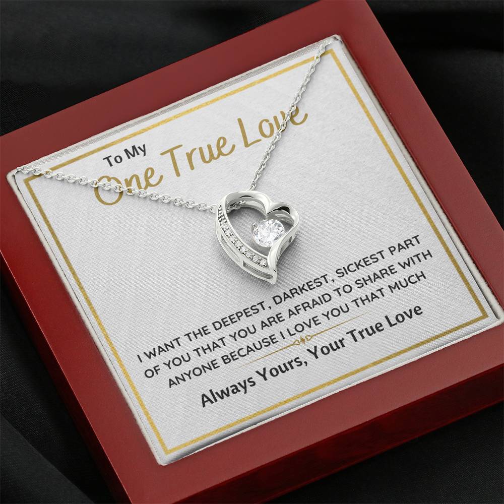 TO MY ONE TRUE LOVE "SICKEST PART OF YOU" HEART NECKLACE GIFT SET - ON CLOUD NINE GIFTS