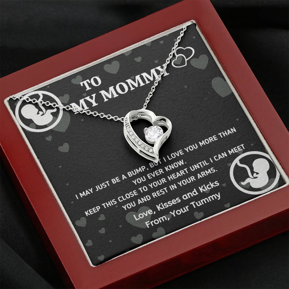 TO MY MOMMY "BABY IN TUMMY" HEART NECKLACE GIFT SET - ON CLOUD NINE GIFTS