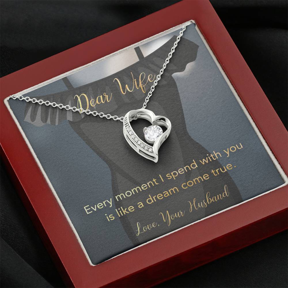 DEAR WIFE "COME TRUE" HEART NECKLACE GIFT SET - ON CLOUD NINE GIFTS