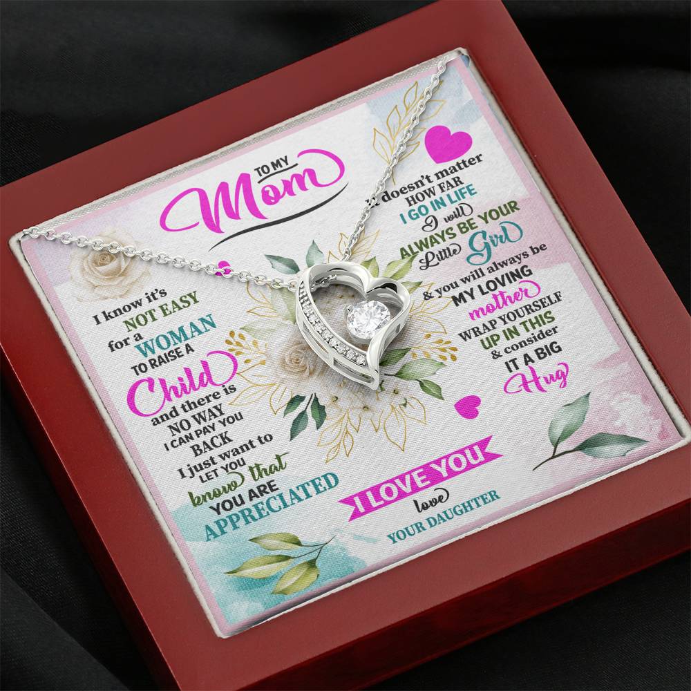 TO MY MOM FROM DAUGHTER "RAISE" HEART NECKLACE GIFT SET - ON CLOUD NINE GIFTS