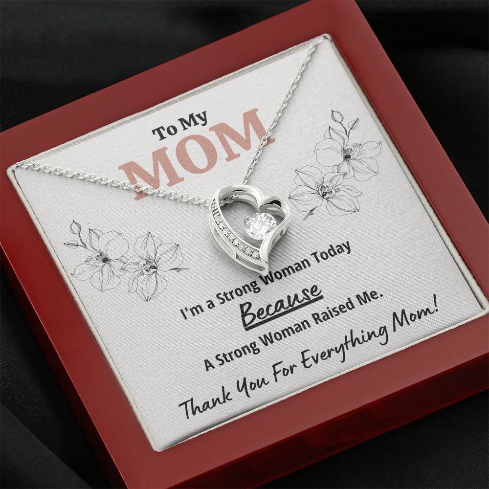 TO MY MOM "STRONG WOMAN" HEART NECKLACE GIFT SET - ON CLOUD NINE GIFTS