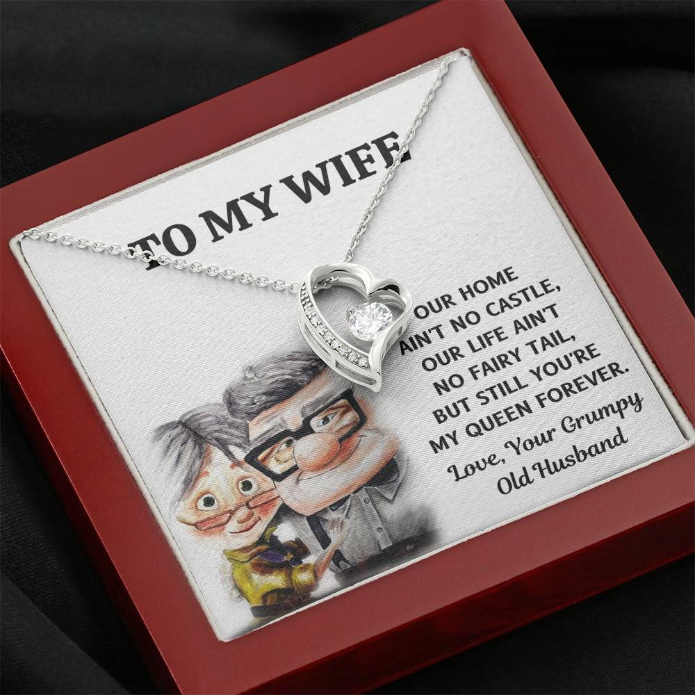 TO MY WIFE "CASTLE - UP" HEART NECKLACE GIFT SET - ON CLOUD NINE GIFTS