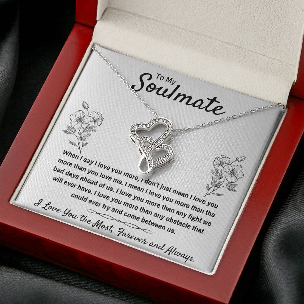 TO MY SOULMATE "I LOVE YOU THE MOST" DOUBLE HEARTS NECKLACE GIFT SET - ON CLOUD NINE GIFTS