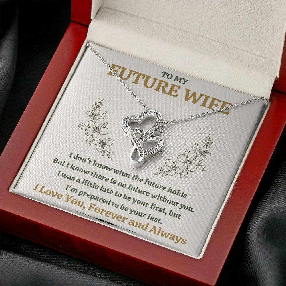 TO MY FUTURE WIFE "LATE" DOUBLE HEARTS NECKLACE GIFT SET - ON CLOUD NINE GIFTS