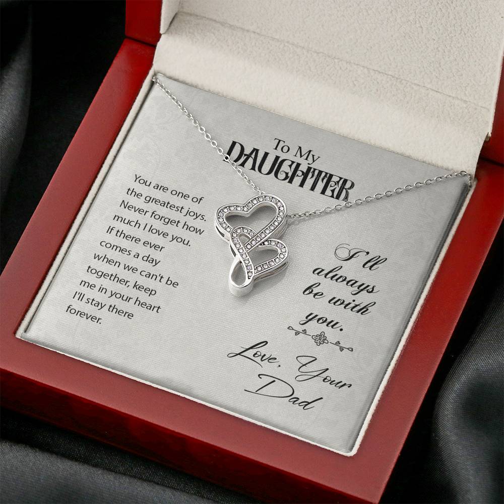 TO MY DAUGHTER "GREATEST JOYS" DOUBLE HEARTS NECKLACE GIFT SET - ON CLOUD NINE GIFTS