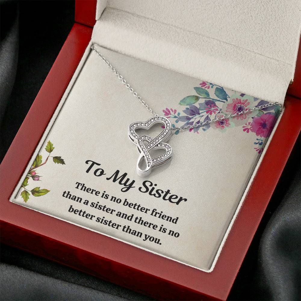 TO MY SISTER "FRIEND" DOUBLE HEARTS NECKLACE GIFT SET - ON CLOUD NINE GIFTS