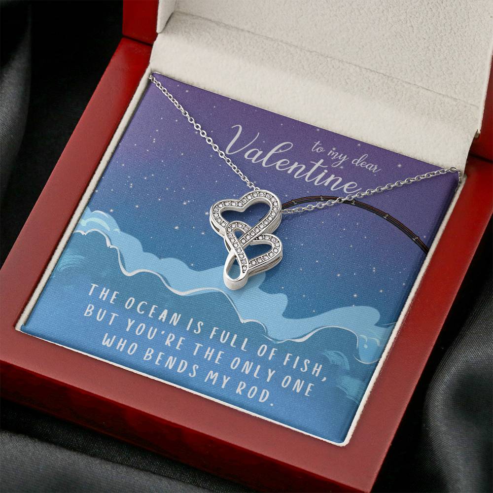 TO MY DEAR VALENTINE "FISH" DOUBLE HEARTS NECKLACE VALENTINES DAY GIFT SET - ON CLOUD NINE GIFTS