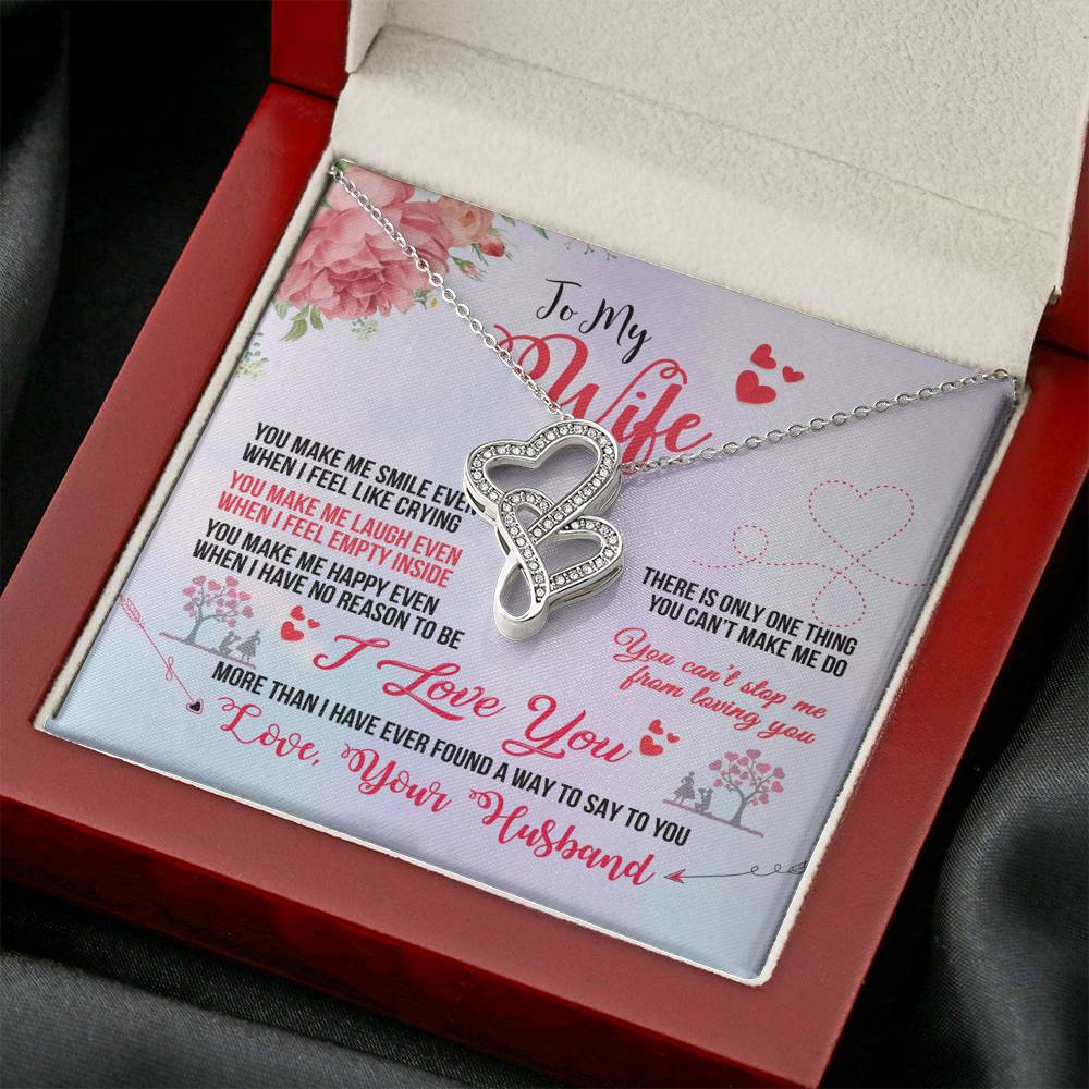 TO MY WIFE "EVEN WHEN" DOUBLE HEARTS NECKLACE GIFT SET - ON CLOUD NINE GIFTS