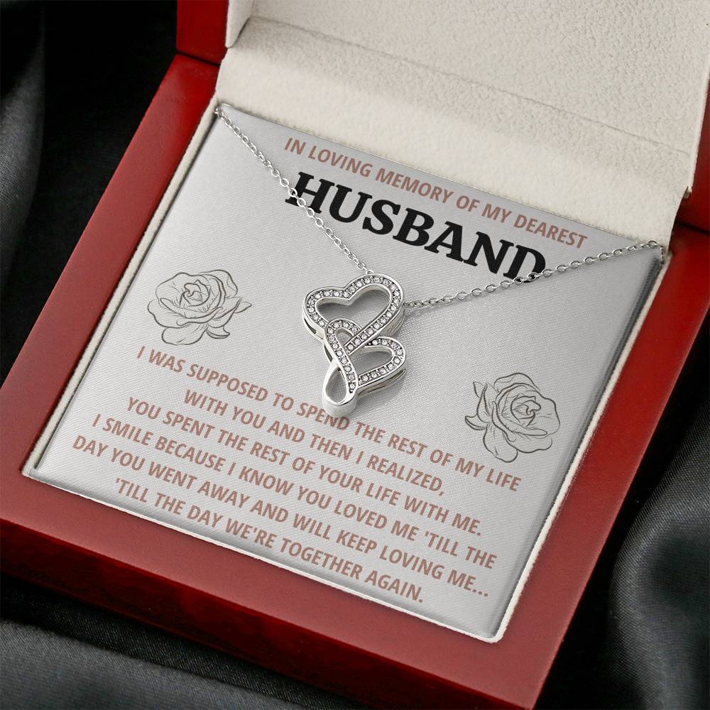 TO MY HUSBAND "LIFE" REMEMBRANCE DOUBLE HEARTS NECKLACE GIFT SET - ON CLOUD NINE GIFTS