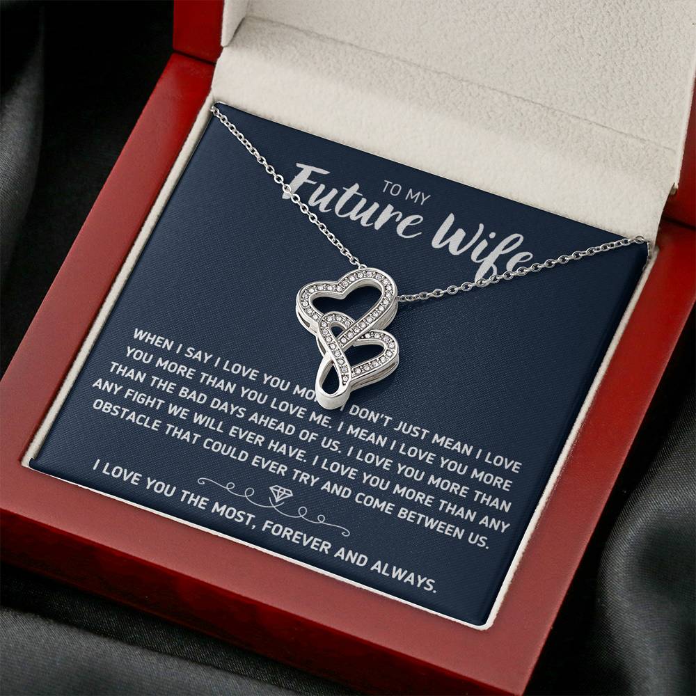 TO MY FUTURE WIFE "LOVE YOU THE MOST" DOUBLE HEARTS NECKLACE GIFT SET - ON CLOUD NINE GIFTS