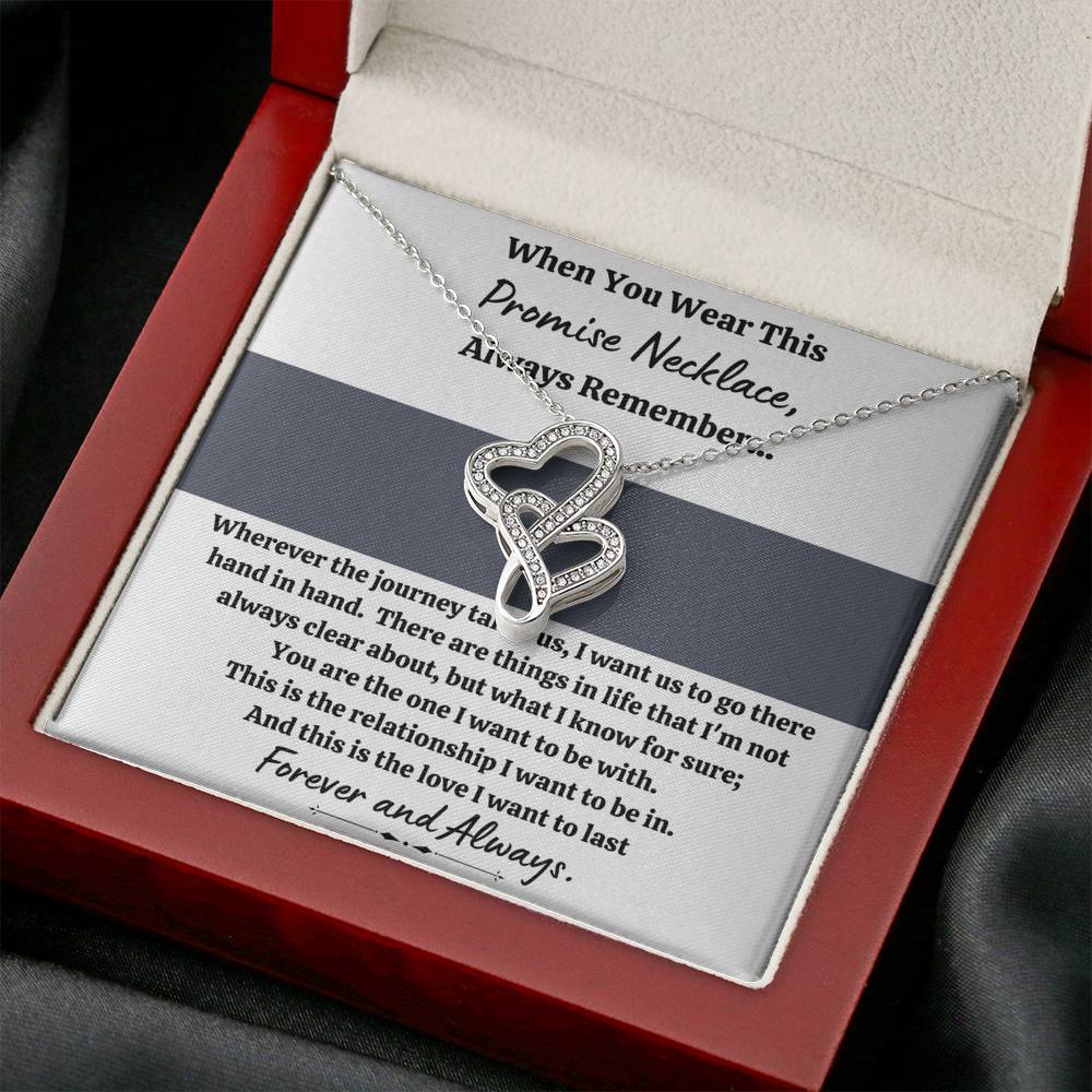 TO MY LOVE "PROMISE NECKLACE - GREY" DOUBLE HEARTS NECKLACE GIFT SET - ON CLOUD NINE GIFTS