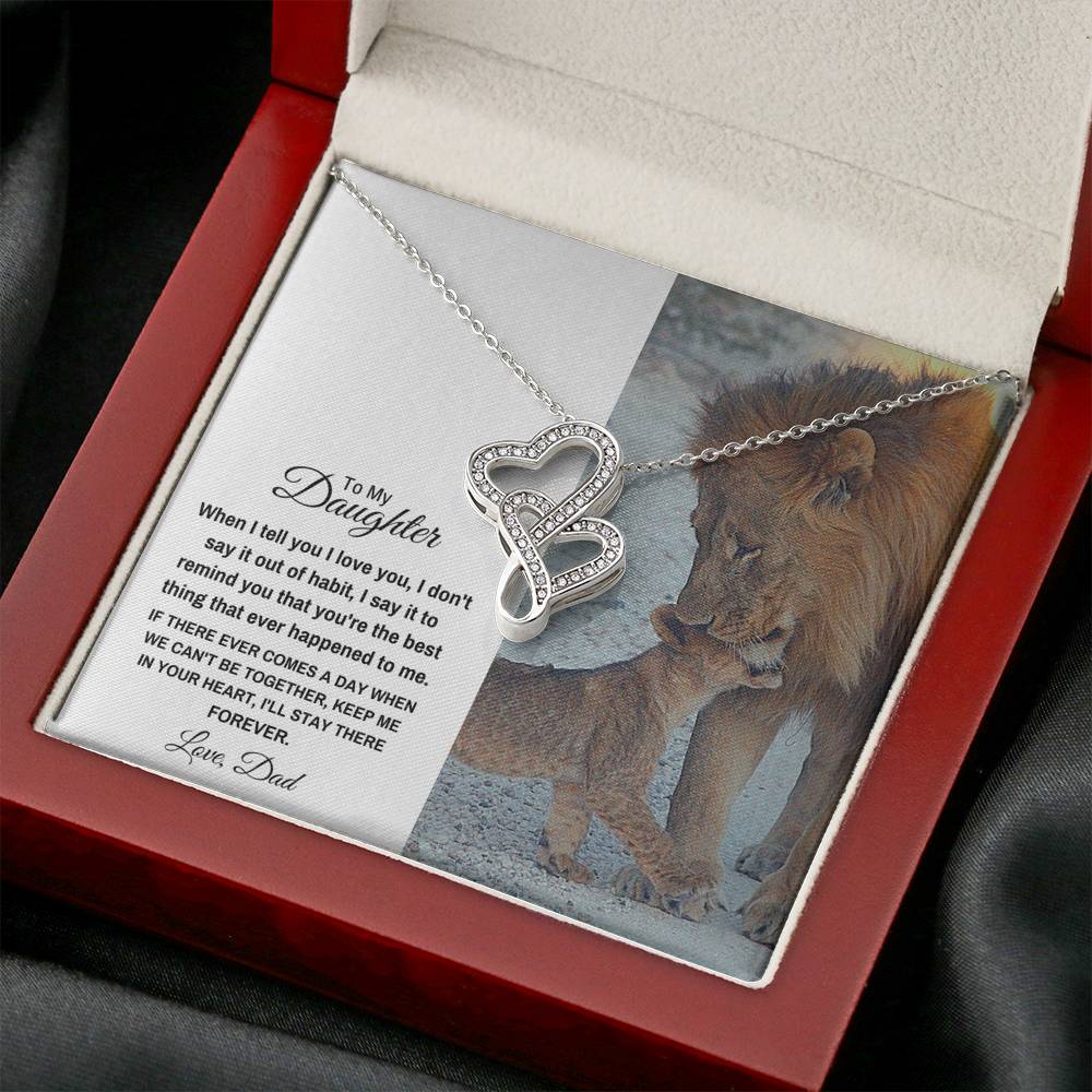 TO MY DAUGHTER "STAY THERE FOREVER" DOUBLE HEARTS NECKLACE GIFT SET - ON CLOUD NINE GIFTS