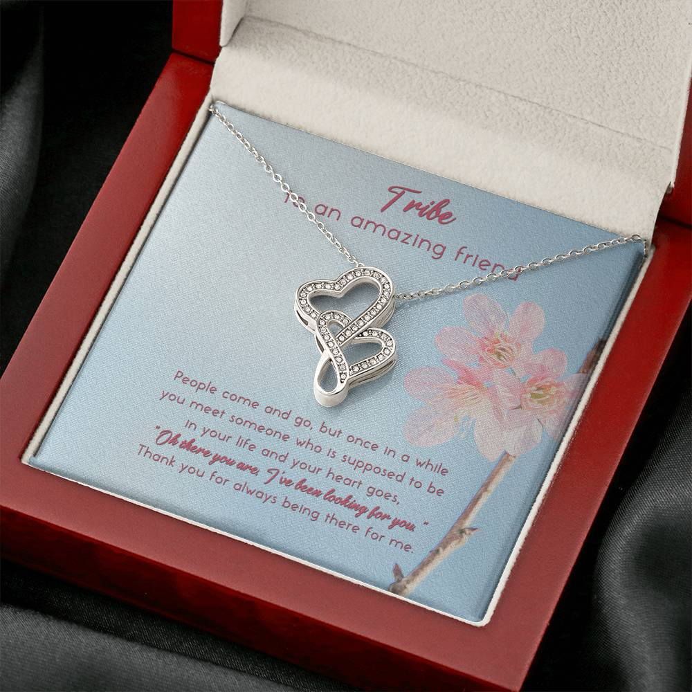 TO MY FRIEND "COME AND GO" DOUBLE HEARTS NECKLACE GIFT SET - ON CLOUD NINE GIFTS