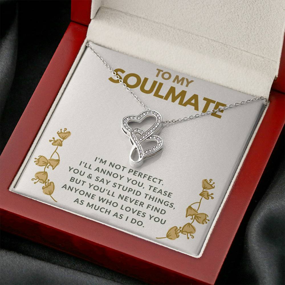 TO MY SOULMATE "TEASE YOU" DOUBLE HEARTS NECKLACE GIFT SET - ON CLOUD NINE GIFTS