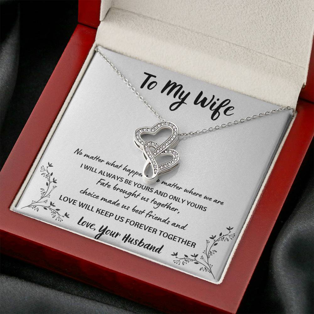 TO MY WIFE "FOREVER TOGETHER" DOUBLE HEARTS NECKLACE GIFT SET - ON CLOUD NINE GIFTS