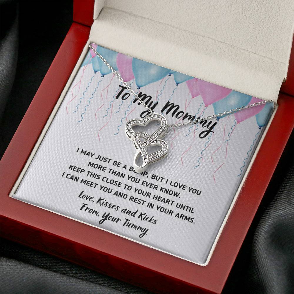 TO MY MOMMY "CELEBRATION" DOUBLE HEARTS NECKLACE GIFT SET - ON CLOUD NINE GIFTS