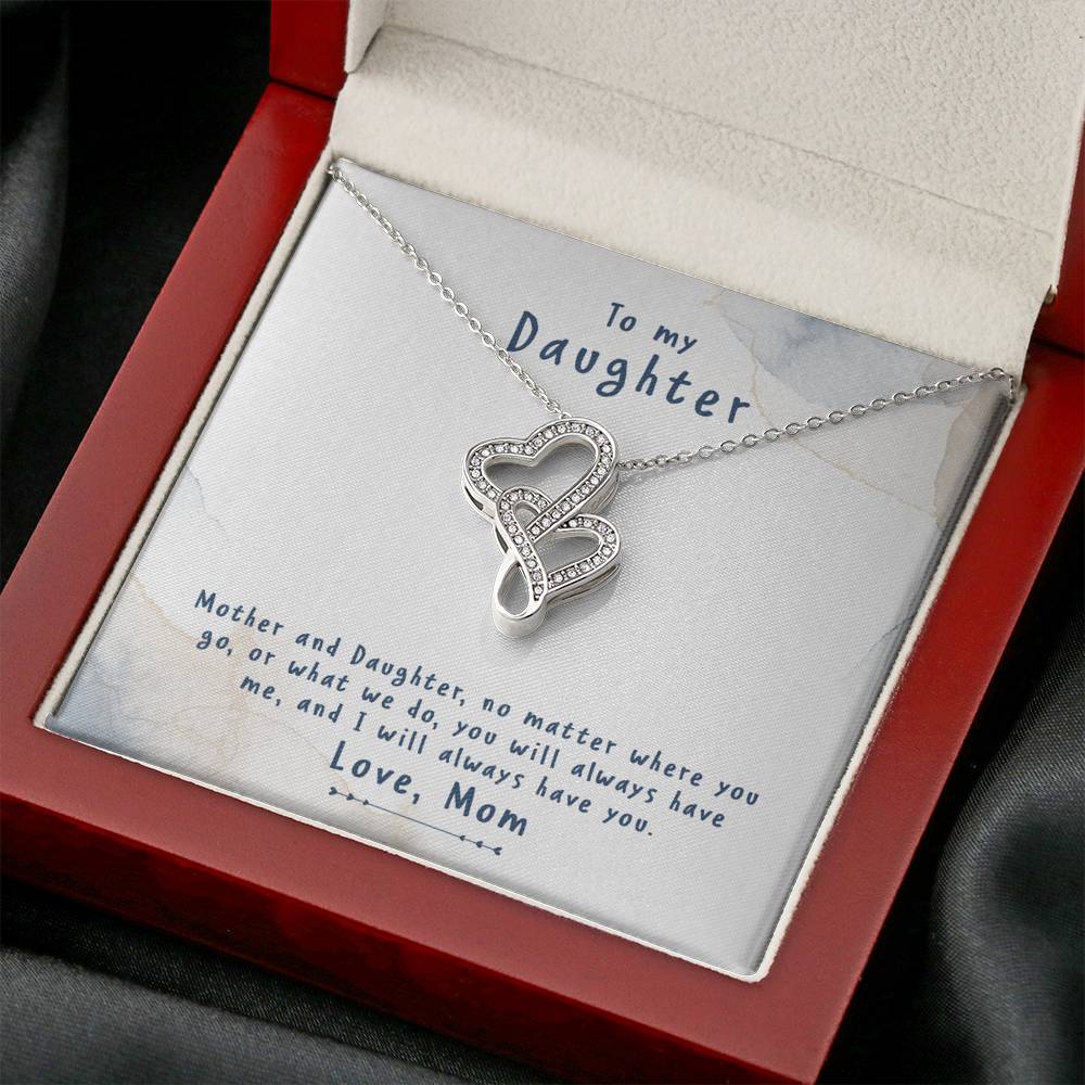 TO MY DAUGHTER "NO MATTER" DOUBLE HEARTS NECKLACE GIFT SET - ON CLOUD NINE GIFTS