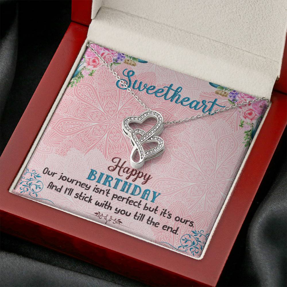 TO MY SWEETHEART "OUR JOURNEY" DOUBLE HEARTS NECKLACE GIFT SET - ON CLOUD NINE GIFTS