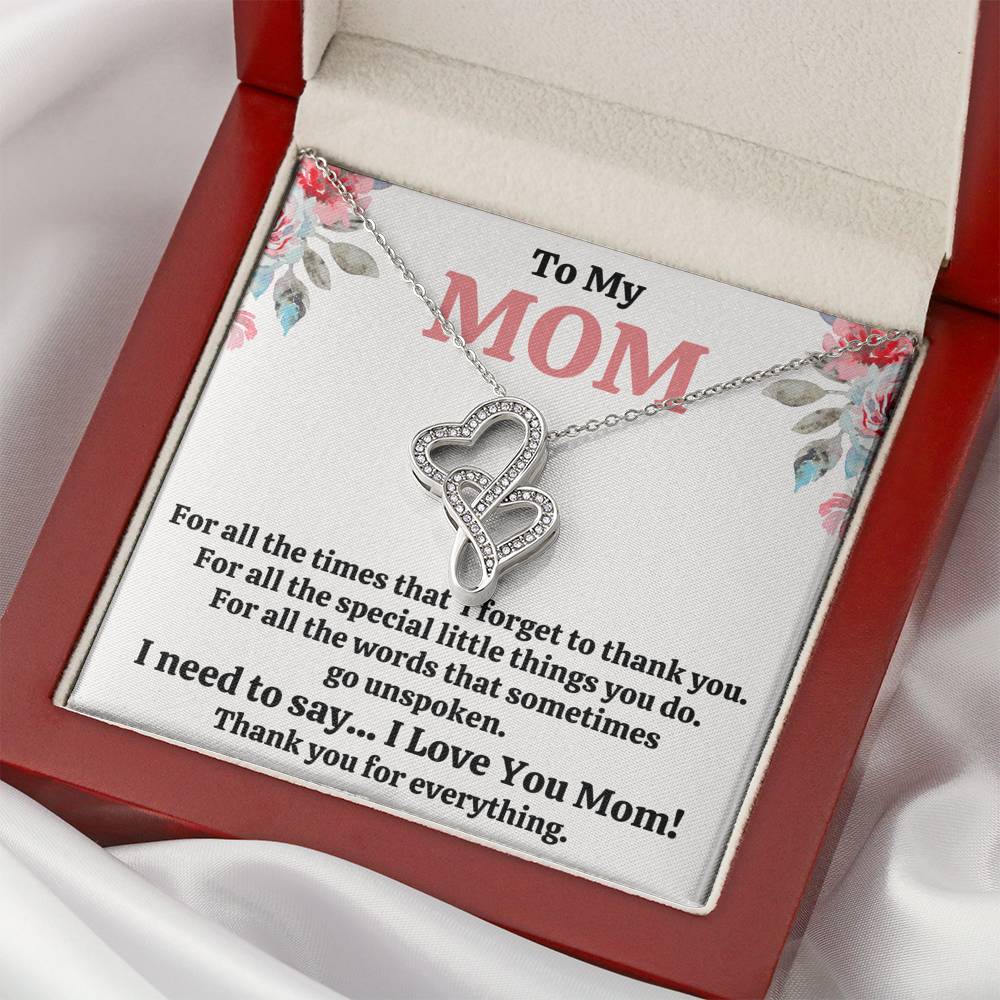 TO MY MOM "FOR ALL" DOUBLE HEARTS NECKLACE GIFT SET - ON CLOUD NINE GIFTS