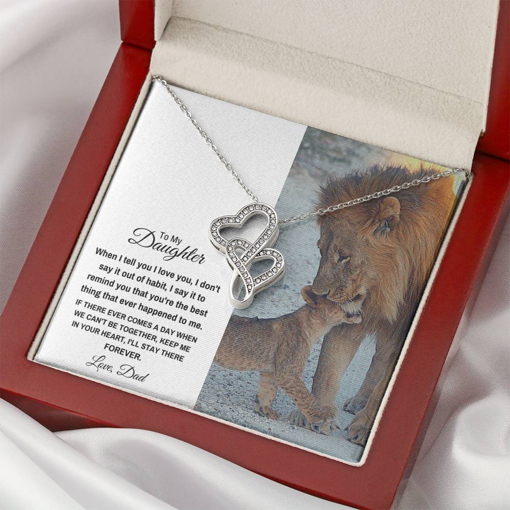 TO MY DAUGHTER "STAY THERE FOREVER" DOUBLE HEARTS NECKLACE GIFT SET - ON CLOUD NINE GIFTS