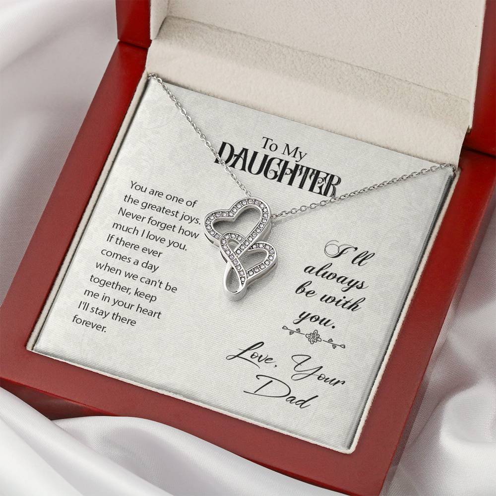 TO MY DAUGHTER "GREATEST JOYS" DOUBLE HEARTS NECKLACE GIFT SET - ON CLOUD NINE GIFTS