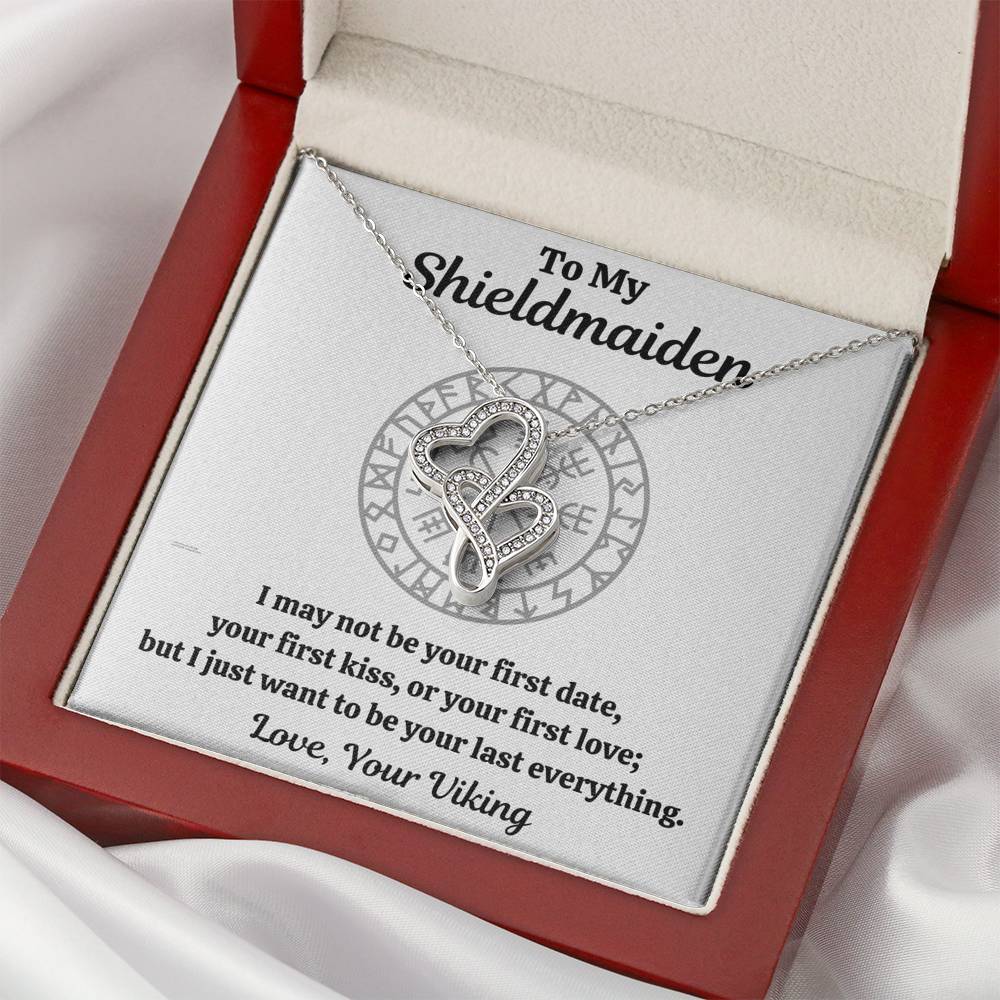 TO MY SHIELDMAIDEN "LAST EVERYTHING" DOUBLE HEARTS NECKLACE GIFT SET - ON CLOUD NINE GIFTS
