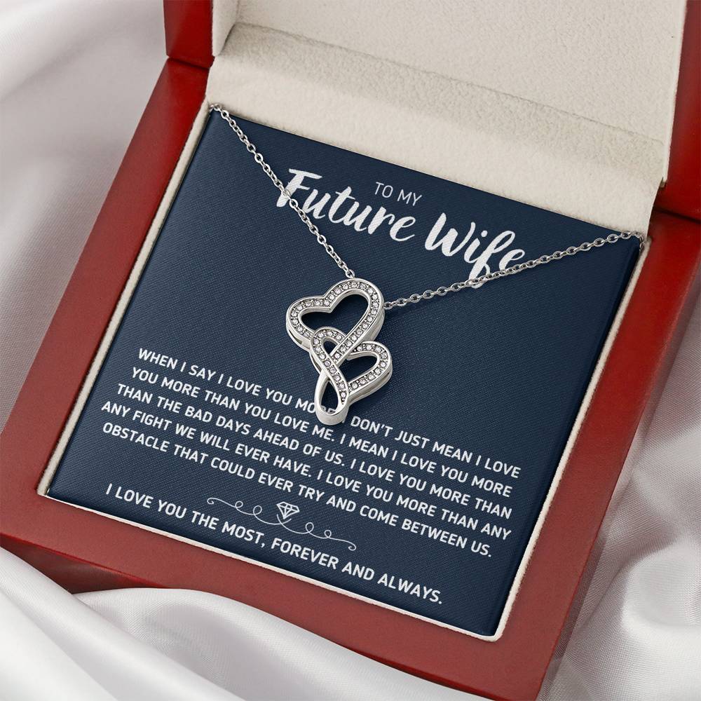 TO MY FUTURE WIFE "LOVE YOU THE MOST" DOUBLE HEARTS NECKLACE GIFT SET - ON CLOUD NINE GIFTS