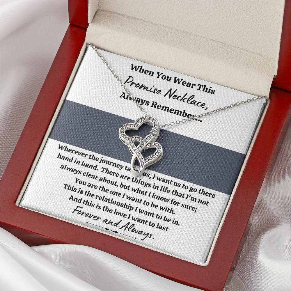 TO MY LOVE "PROMISE NECKLACE - GREY" DOUBLE HEARTS NECKLACE GIFT SET - ON CLOUD NINE GIFTS