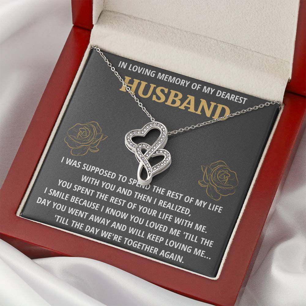 TO MY HUSBAND "LIFE - GOLDEN" REMEMBRANCE DOUBLE HEARTS NECKLACE GIFT SET - ON CLOUD NINE GIFTS