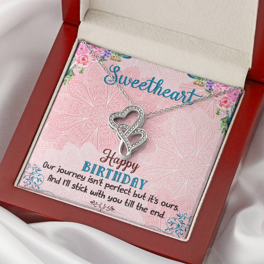 TO MY SWEETHEART "OUR JOURNEY" DOUBLE HEARTS NECKLACE GIFT SET - ON CLOUD NINE GIFTS