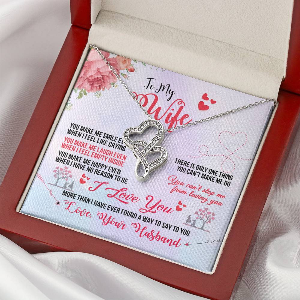 TO MY WIFE "EVEN WHEN" DOUBLE HEARTS NECKLACE GIFT SET - ON CLOUD NINE GIFTS