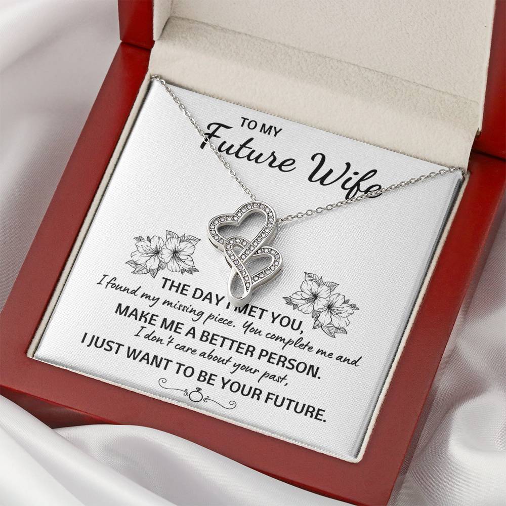 TO MY FUTURE WIFE "YOUR FUTURE" DOUBLE HEARTS NECKLACE GIFT SET - ON CLOUD NINE GIFTS
