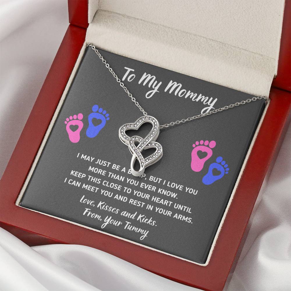 TO MY MOMMY "HEART-FEET" DOUBLE HEARTS NECKLACE GIFT SET - ON CLOUD NINE GIFTS