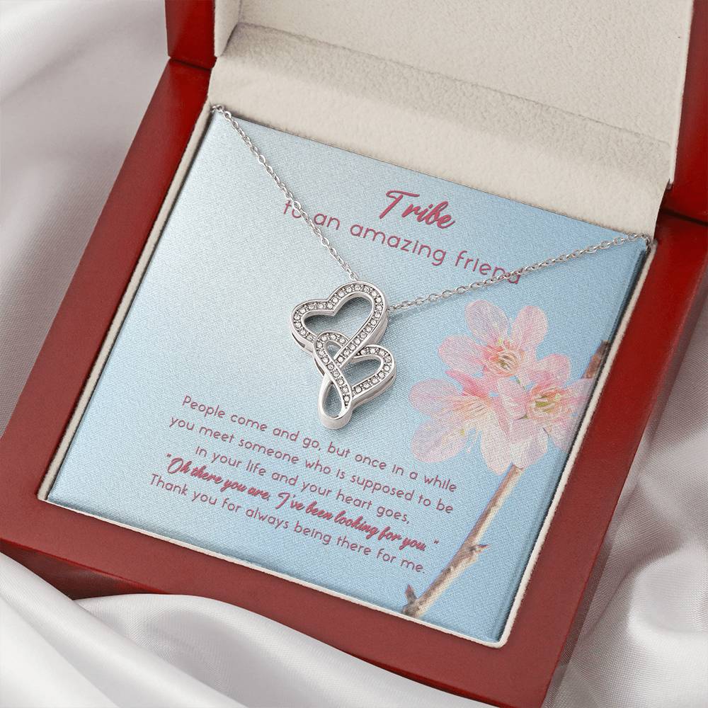TO MY FRIEND "COME AND GO" DOUBLE HEARTS NECKLACE GIFT SET - ON CLOUD NINE GIFTS