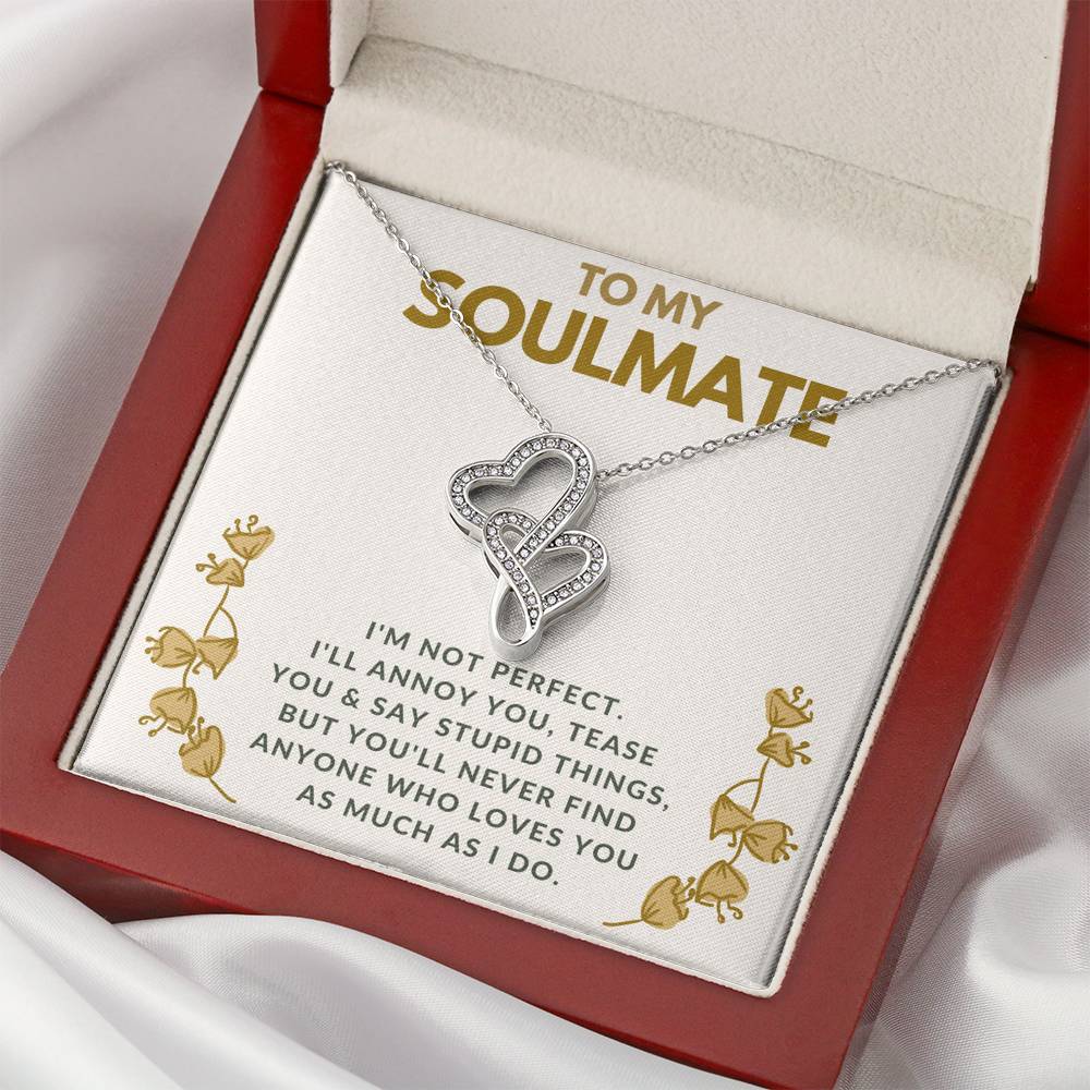 TO MY SOULMATE "TEASE YOU" DOUBLE HEARTS NECKLACE GIFT SET - ON CLOUD NINE GIFTS