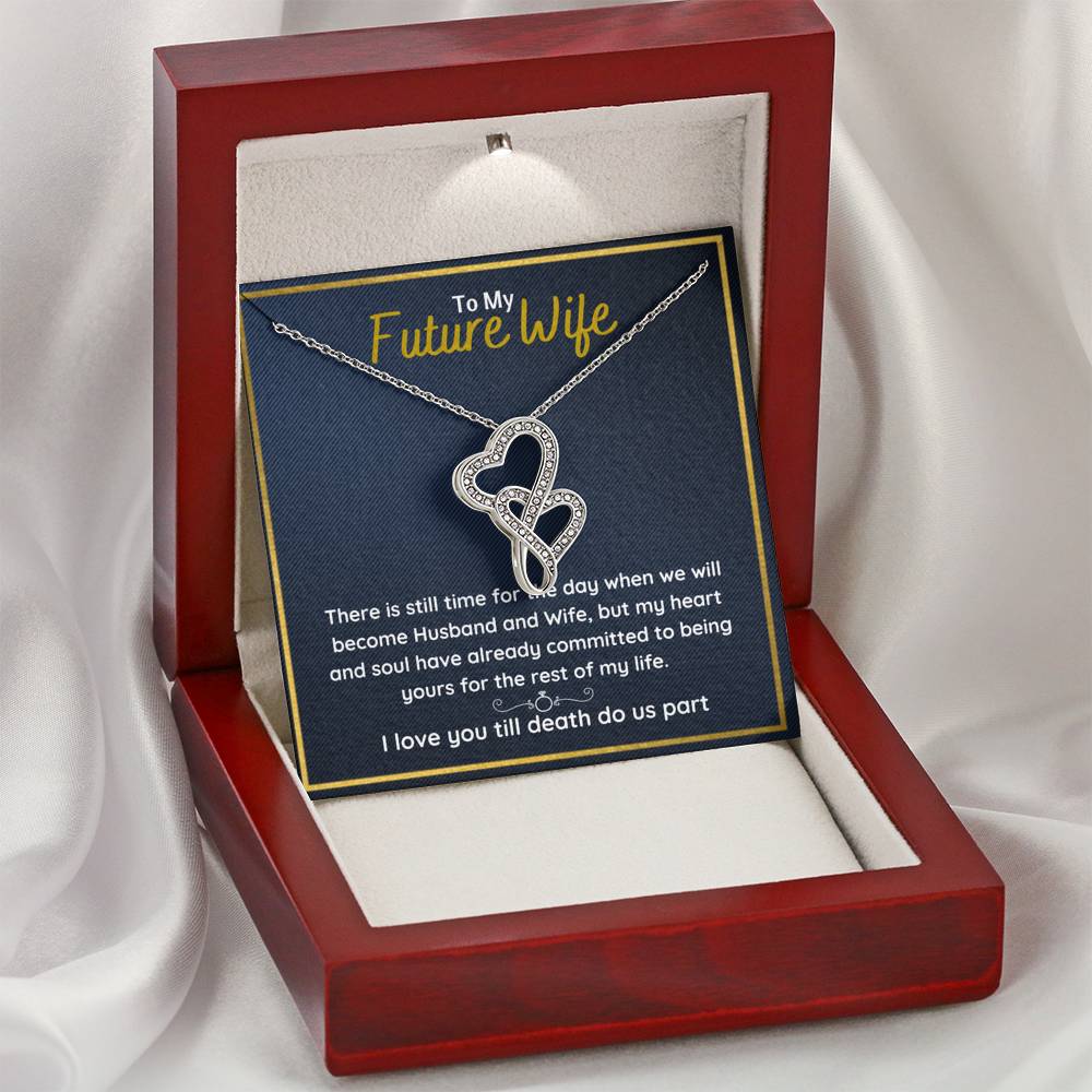 TO MY FUTURE WIFE "COMMITTED" DOUBLE HEARTS NECKLACE GIFT SET - ON CLOUD NINE GIFTS