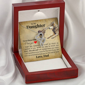TO MY DAUGHTER "THIS OLD WOLF" DOUBLE HEARTS NECKLACE GIFT SET - ON CLOUD NINE GIFTS
