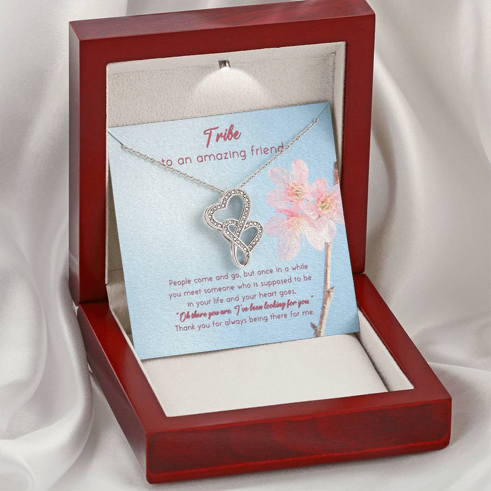 TO MY FRIEND "COME AND GO" DOUBLE HEARTS NECKLACE GIFT SET - ON CLOUD NINE GIFTS