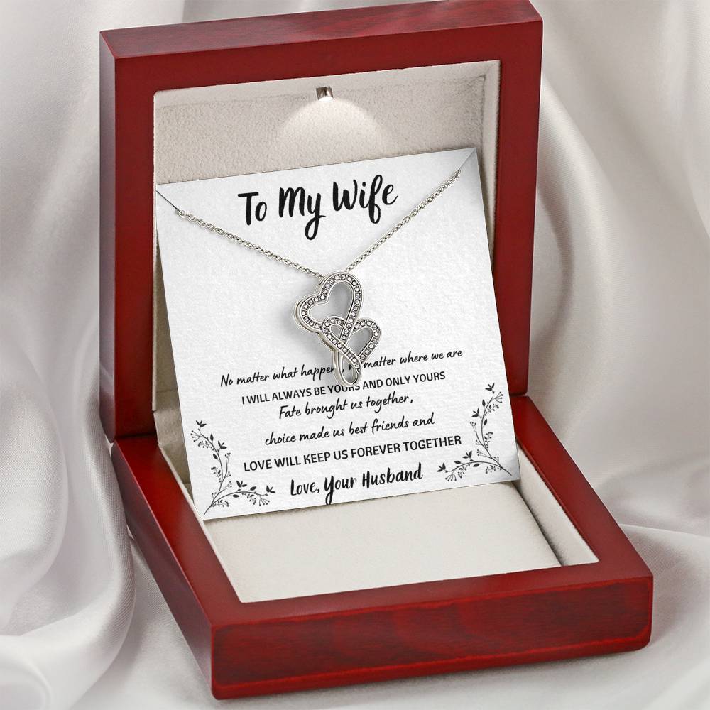 TO MY WIFE "FOREVER TOGETHER" DOUBLE HEARTS NECKLACE GIFT SET - ON CLOUD NINE GIFTS
