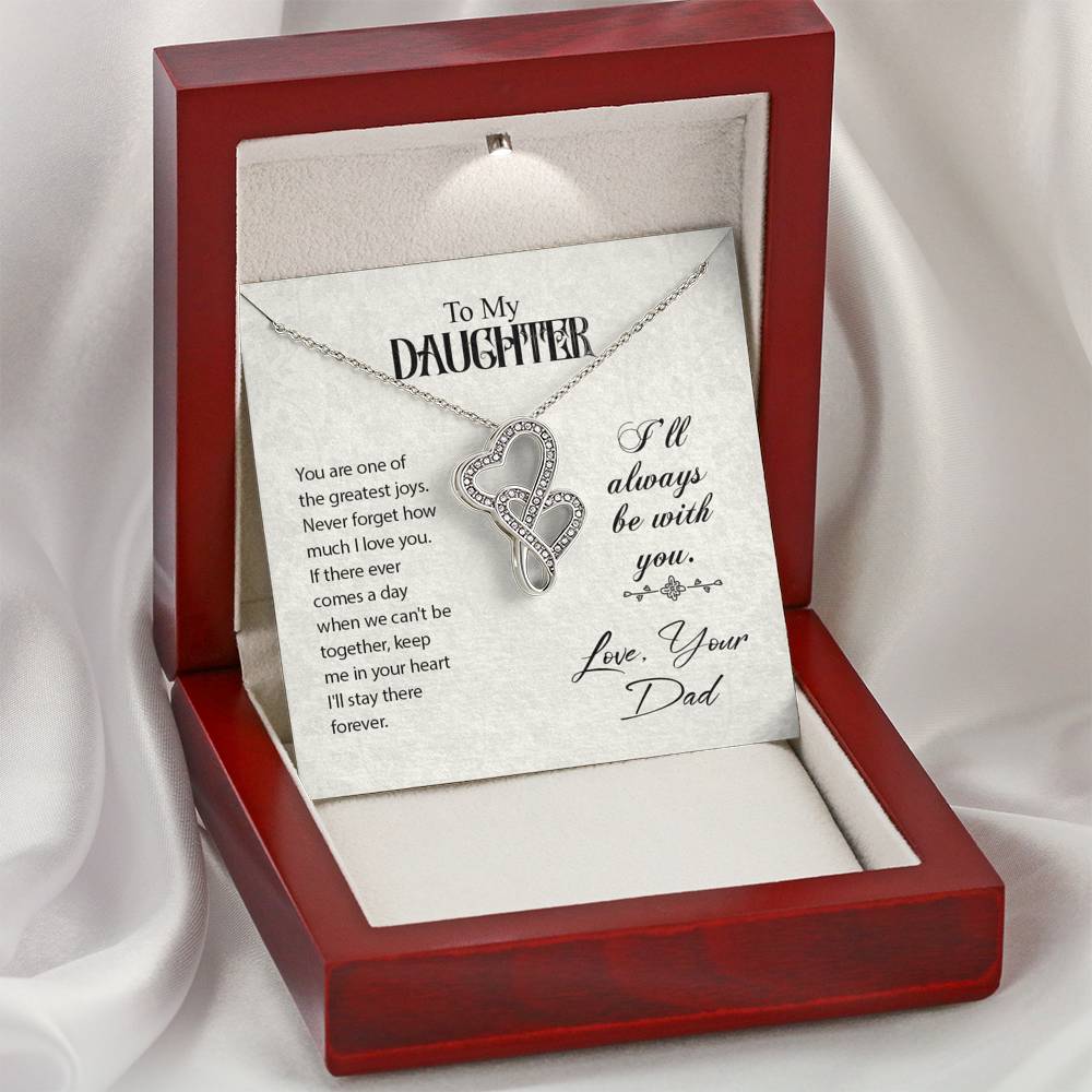 TO MY DAUGHTER "GREATEST JOYS" DOUBLE HEARTS NECKLACE GIFT SET - ON CLOUD NINE GIFTS