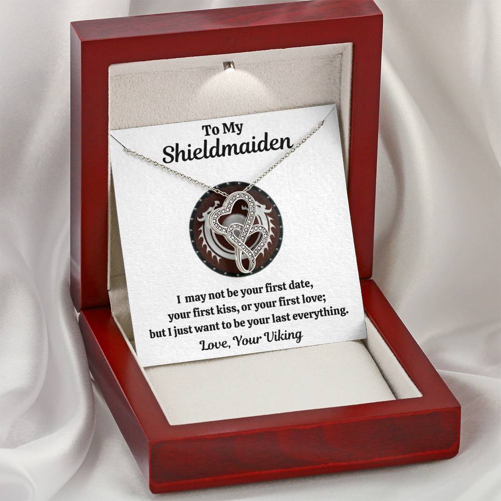 TO MY SHIELDMAIDEN "LAST EVERYTHING - RED" DOUBLE HEARTS NECKLACE GIFT SET - ON CLOUD NINE GIFTS
