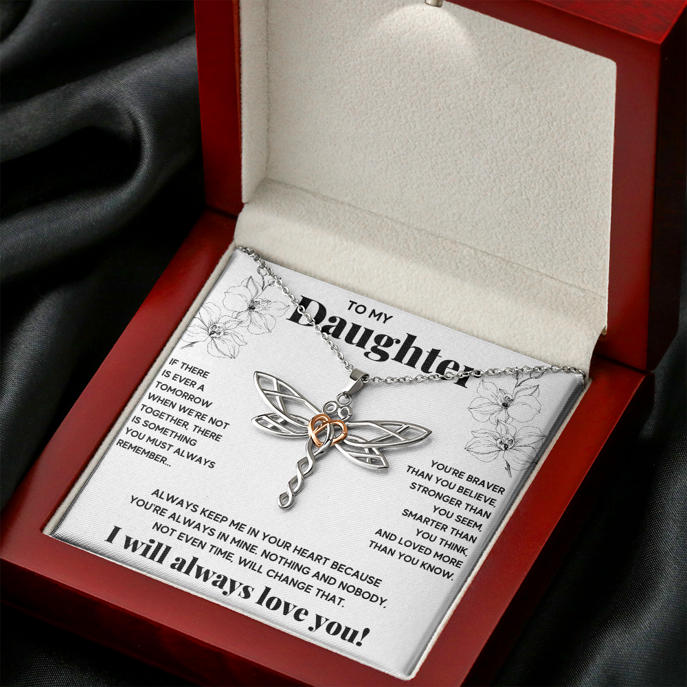 TO MY DAUGHTER NOT EVEN TIME DRAGONFLY NECKLACE GIFT SET - ON CLOUD NINE GIFTS