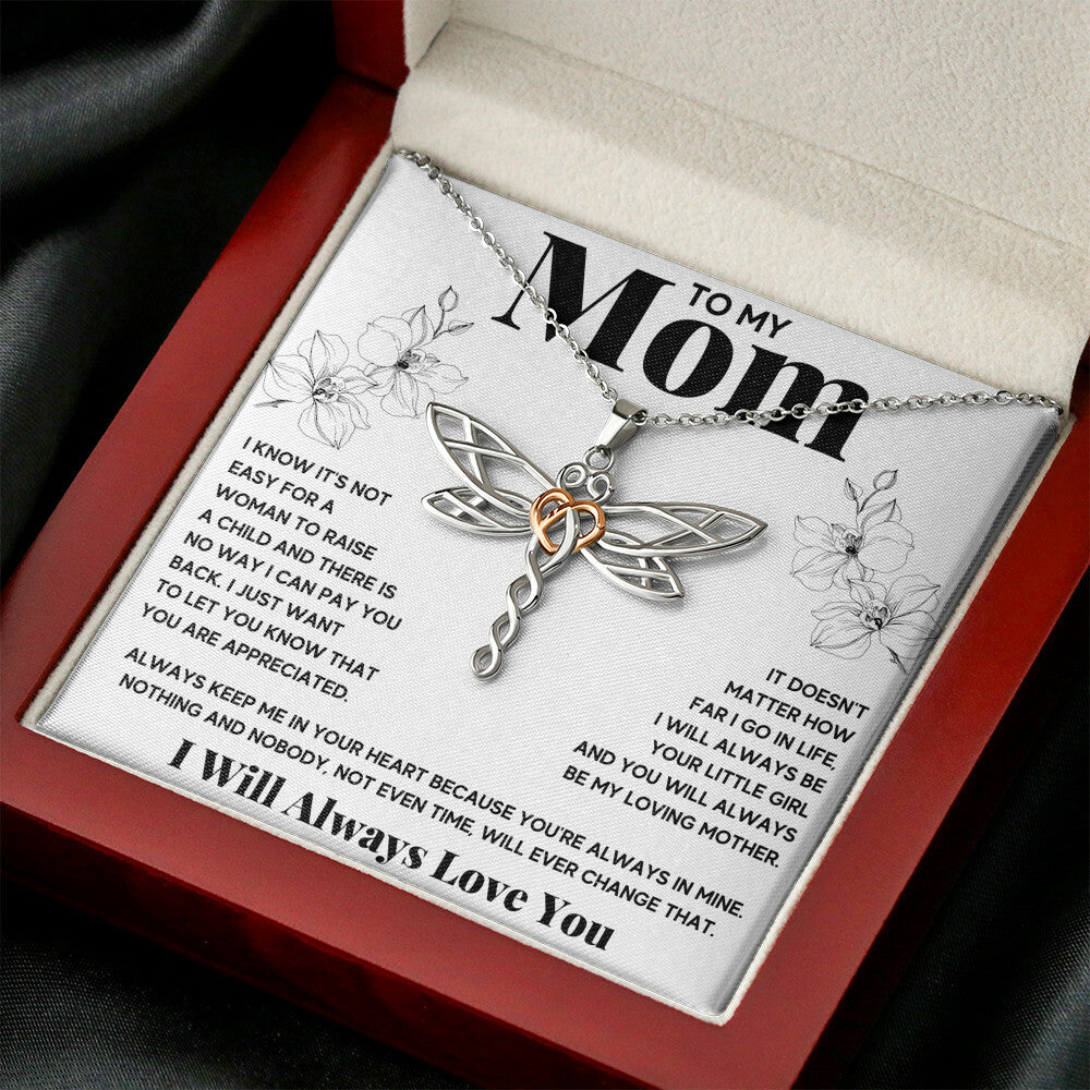 TO MY MOM FROM DAUGHTER DRAGONFLY NECKLACE GIFT SET - ON CLOUD NINE GIFTS